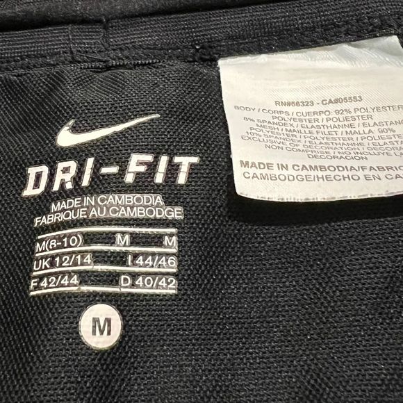 Nike Dri-Fit Workout Leggings Capri Women's Medium Logo Yoga 15” Drawstring - Picture 3 of 9